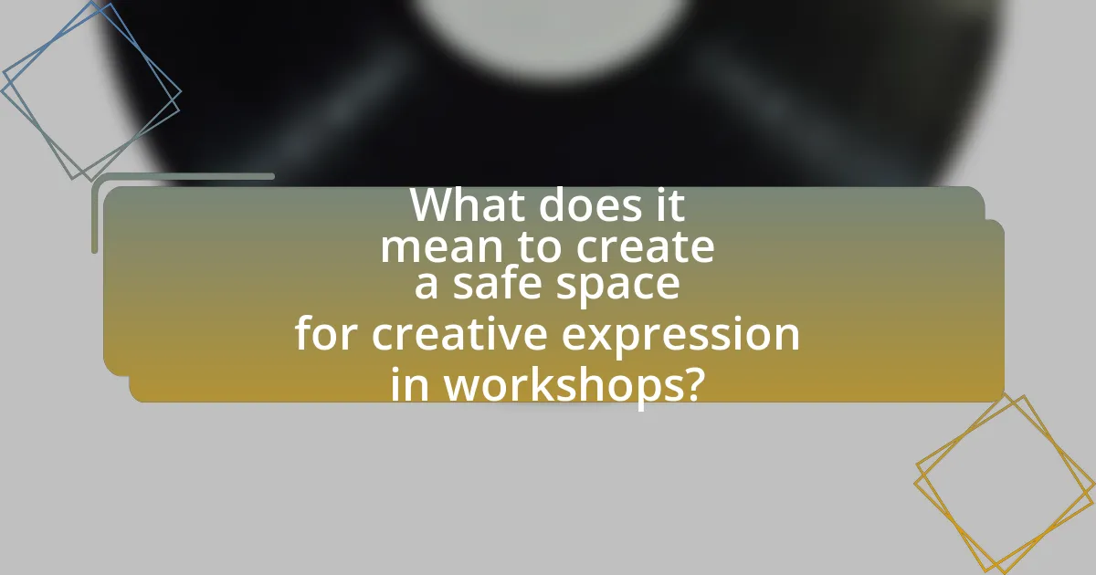 What does it mean to create a safe space for creative expression in workshops?
